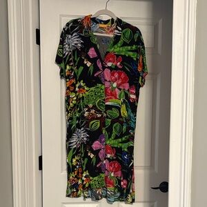 Jams World Floral Midi Dress - Black, Green, Red, Pink